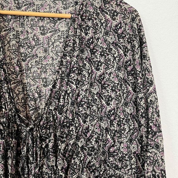 DAY Birger Et Mikkelsen Purple Black Tassel Tie Tunic Blouse Women's 36 Small - Picture 4 of 6